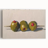 Large black and white canvas print featuring assorted fruits, ideal for kitchen wall art.