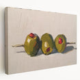 Large wall art on stretched canvas depicting assorted fruits in vibrant colors, ideal for kitchen wall decor.