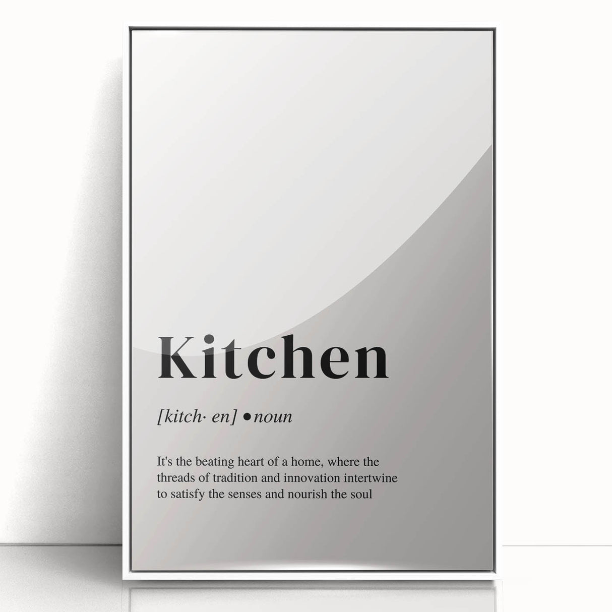 Art deco poster featuring a minimalist food illustration in black on white acrylic, ideal for modern kitchen decor.