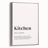 Framed canvas featuring vintage poster art of a colorful landscape, ideal for kitchen wall decor.