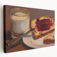 Large canvas print featuring an array of pastries in soft watercolor tones, ideal for kitchen wall art.