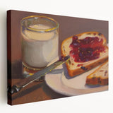 Large canvas print featuring an array of pastries in soft watercolor tones, ideal for kitchen wall art.