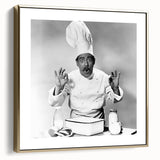 Framed canvas depicting a vintage landscape painting in black and silver tones, ideal for bedroom wall art.