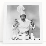 Black and white large art on stretched canvas featuring a bustling market scene, ideal for kitchen wall art.