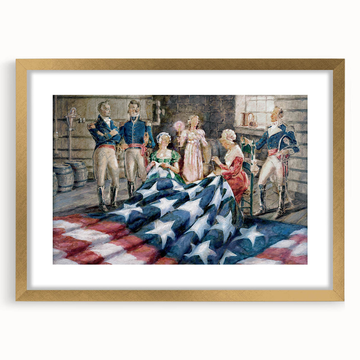 Betsy Ross Flag Sewing - American Flag Wall Art