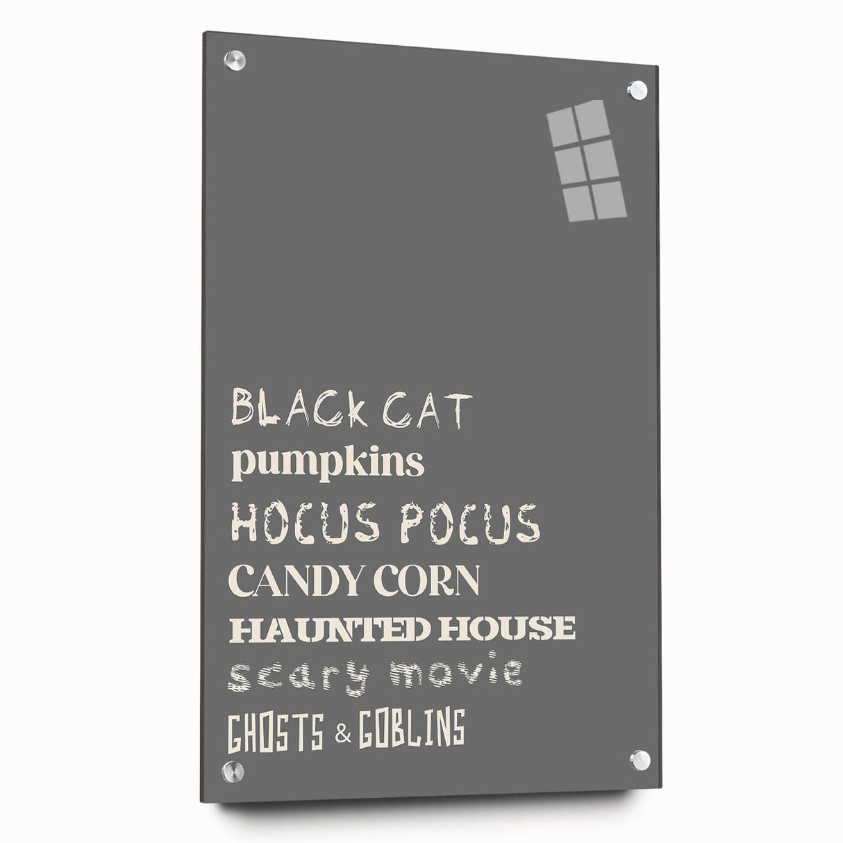 Halloween Typography Wall Art - Spooky Minimalist Halloween Decor