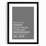 Halloween Typography Wall Art - Spooky Minimalist Halloween Decor