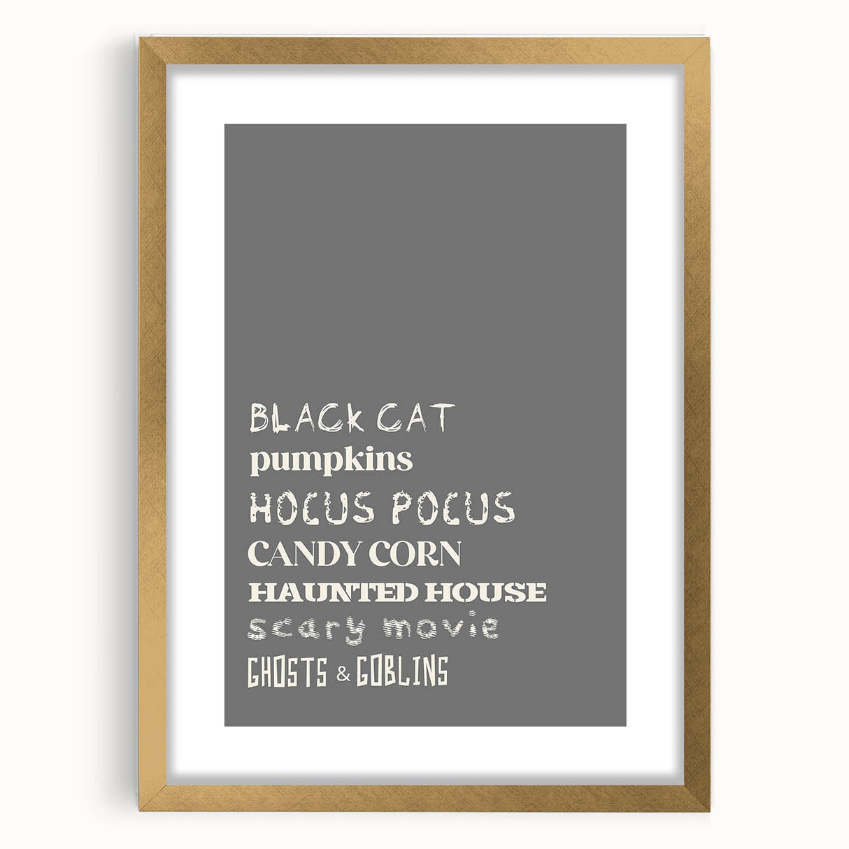 Halloween Typography Wall Art - Spooky Minimalist Halloween Decor