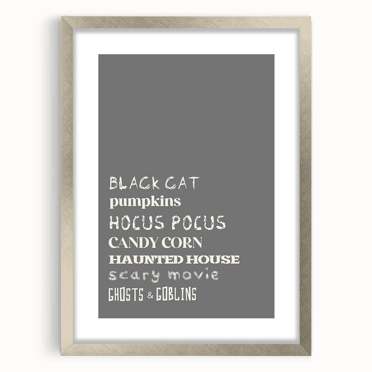Halloween Typography Wall Art - Spooky Minimalist Halloween Decor