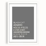 Halloween Typography Wall Art - Spooky Minimalist Halloween Decor