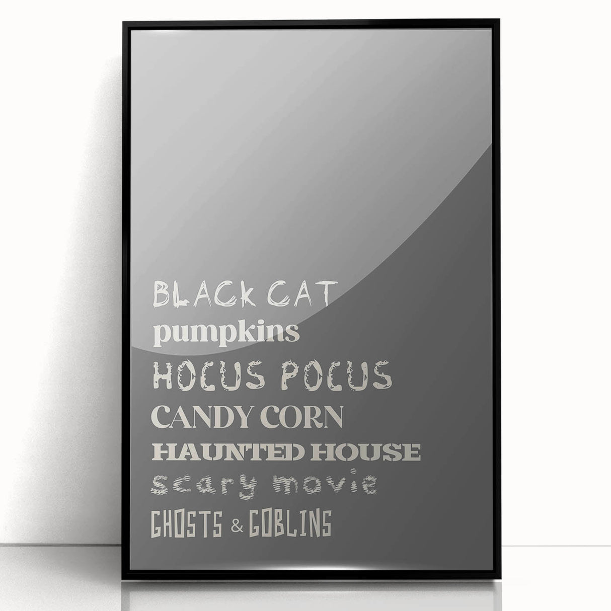 Halloween Typography Wall Art - Spooky Minimalist Halloween Decor