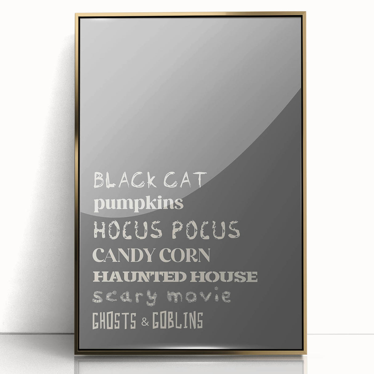 Halloween Typography Wall Art - Spooky Minimalist Halloween Decor