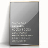 Halloween Typography Wall Art - Spooky Minimalist Halloween Decor