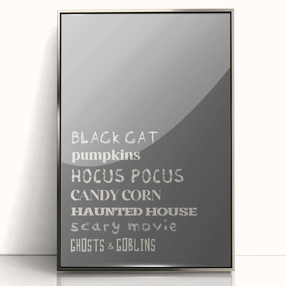 Halloween Typography Wall Art - Spooky Minimalist Halloween Decor