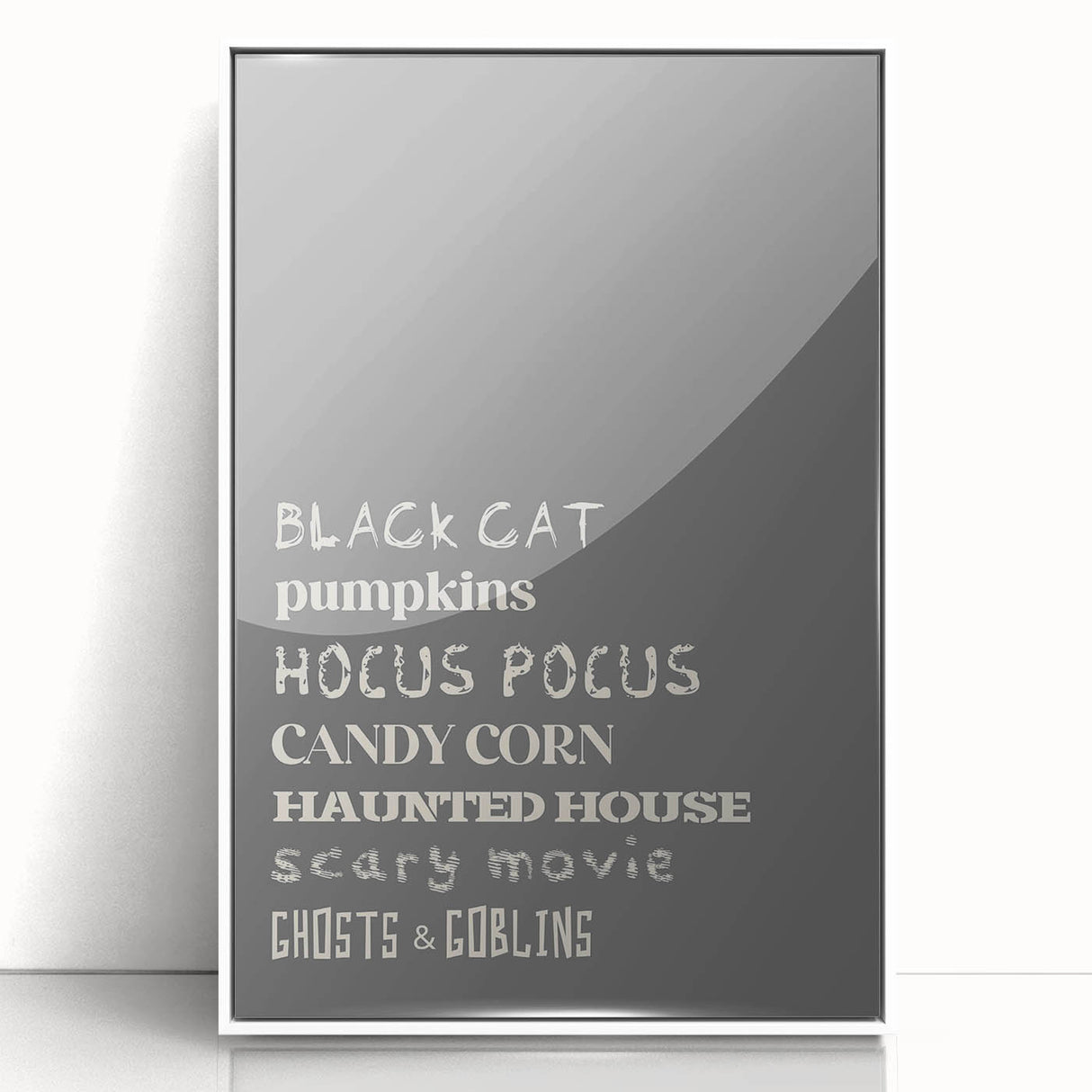 Halloween Typography Wall Art - Spooky Minimalist Halloween Decor