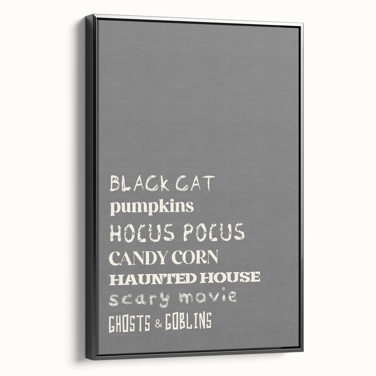 Halloween Typography Wall Art - Spooky Minimalist Halloween Decor