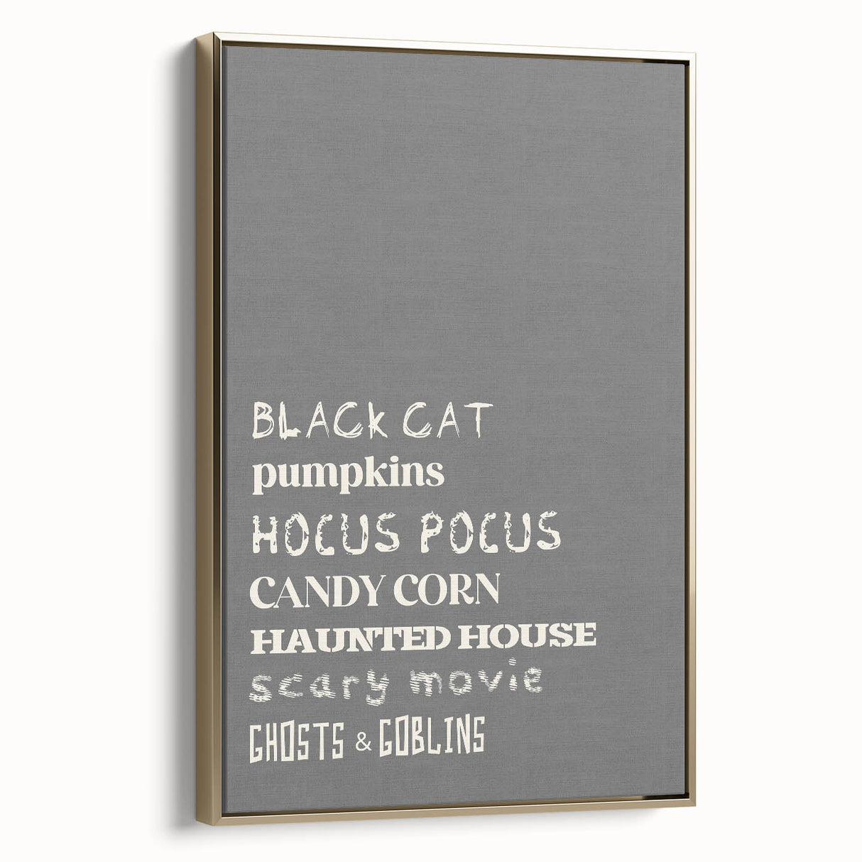 Halloween Typography Wall Art - Spooky Minimalist Halloween Decor
