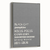 Halloween Typography Wall Art - Spooky Minimalist Halloween Decor