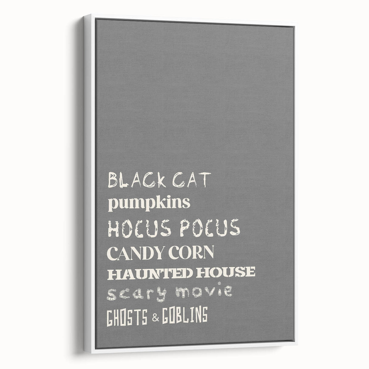 Halloween Typography Wall Art - Spooky Minimalist Halloween Decor