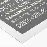 Halloween Typography Wall Art - Spooky Minimalist Halloween Decor