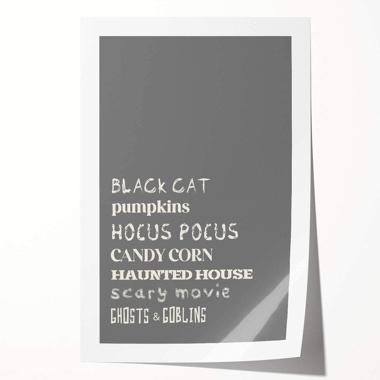 Halloween Typography Wall Art - Spooky Minimalist Halloween Decor