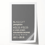Halloween Typography Wall Art - Spooky Minimalist Halloween Decor
