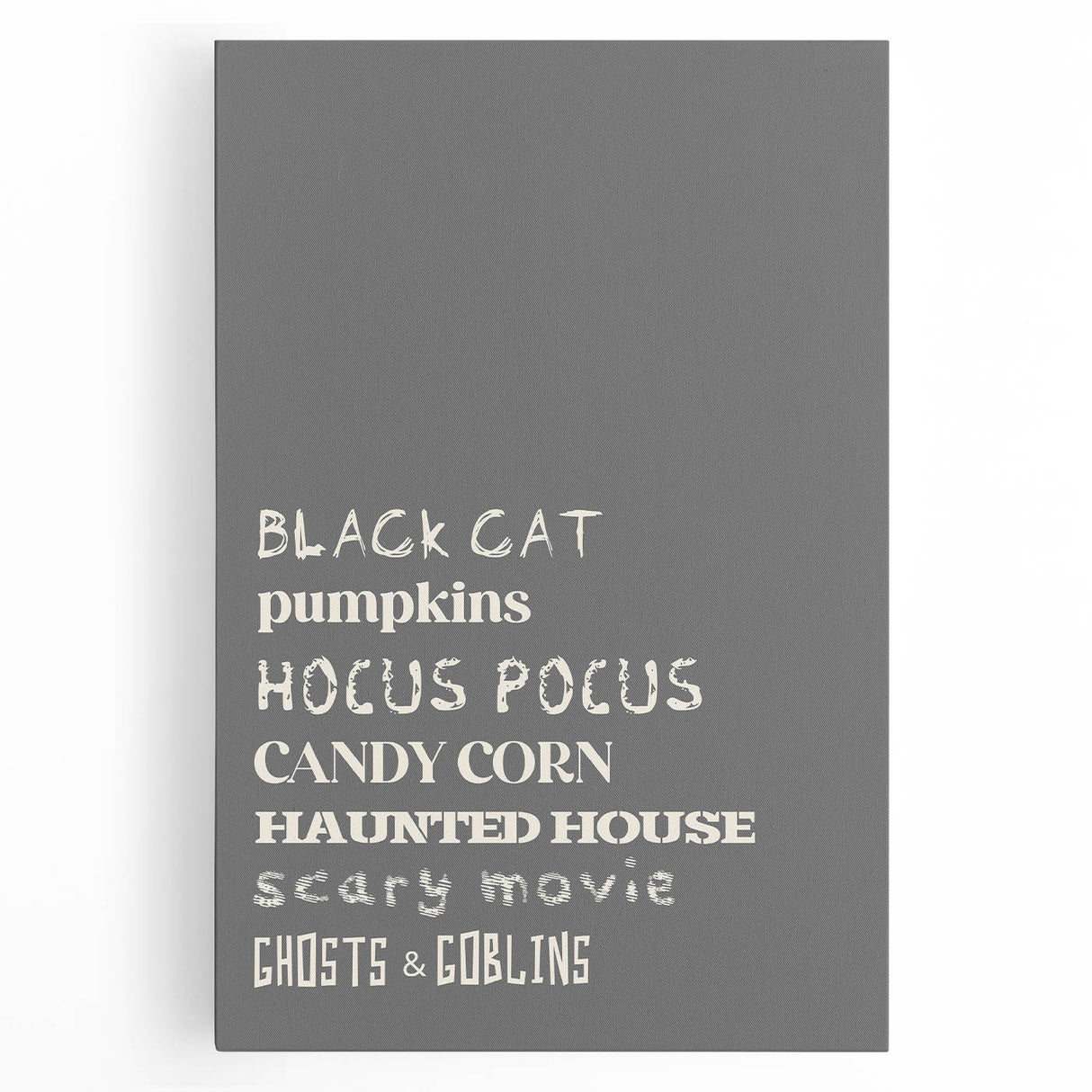 Halloween Typography Wall Art - Spooky Minimalist Halloween Decor