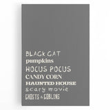 Halloween Typography Wall Art - Spooky Minimalist Halloween Decor