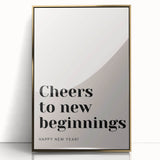 Cheers to New Beginnings - New Year's Eve Wall Art Print
