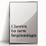 Cheers to New Beginnings - New Year's Eve Wall Art Print