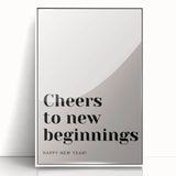 Cheers to New Beginnings - New Year's Eve Wall Art Print