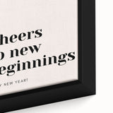 Cheers to New Beginnings - New Year's Eve Wall Art Print