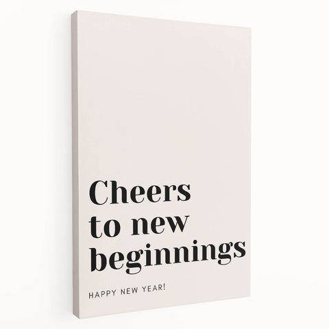 Cheers to New Beginnings - New Year's Eve Wall Art Print