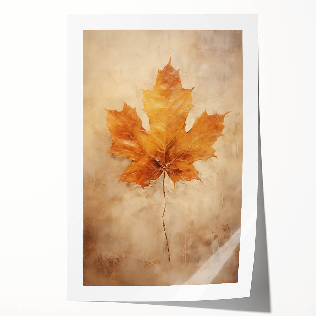 Golden Maple Leaf - Thanksgiving Art Prints Canvas