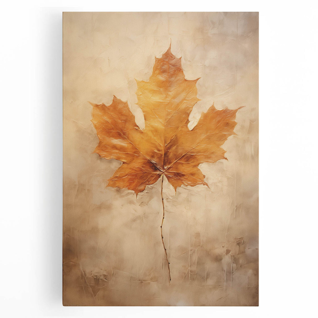 Golden Maple Leaf - Thanksgiving Art Prints Canvas