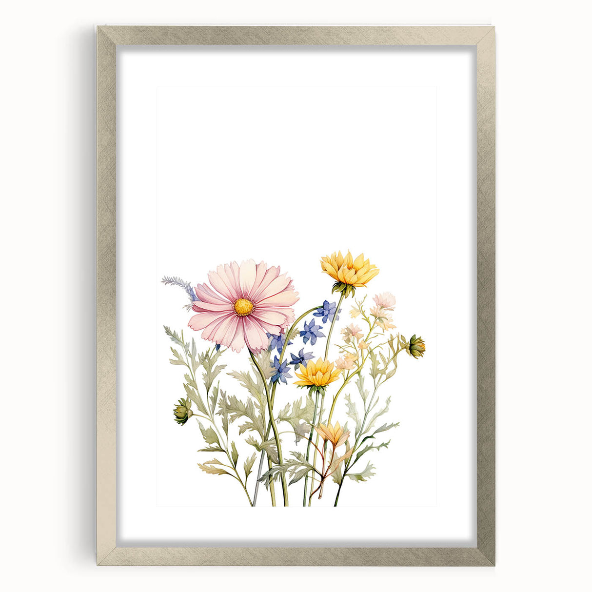 Spring Wildflower Girls Room Wall Art – Floral Nursery Print