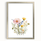 Spring Wildflower Girls Room Wall Art – Floral Nursery Print