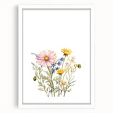 Spring Wildflower Girls Room Wall Art – Floral Nursery Print