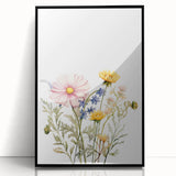 Spring Wildflower Girls Room Wall Art – Floral Nursery Print