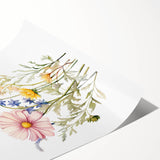 Spring Wildflower Girls Room Wall Art – Floral Nursery Print