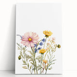 Spring Wildflower Girls Room Wall Art – Floral Nursery Print