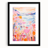 Children’s Wall Art Prints - Vibrant Floral Lakeside Scene