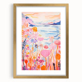 Children’s Wall Art Prints - Vibrant Floral Lakeside Scene