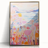 Children’s Wall Art Prints - Vibrant Floral Lakeside Scene