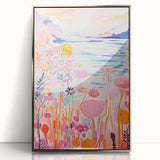 Children’s Wall Art Prints - Vibrant Floral Lakeside Scene