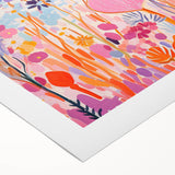 Children’s Wall Art Prints - Vibrant Floral Lakeside Scene