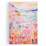 Children’s Wall Art Prints - Vibrant Floral Lakeside Scene