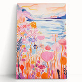 Children’s Wall Art Prints - Vibrant Floral Lakeside Scene