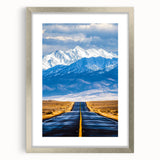 Elegant silver landscape frame with a white mat, showcasing a modern artwork. Ideal for enhancing home decor, this stylish frame adds a contemporary touch to any setting. Perfect for displaying cherished memories or artistic prints.