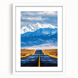 Landscape frame with a white mat, showcasing a modern art print against a neutral background, ideal for home decor or gallery display. Perfect for enhancing interior aesthetics.